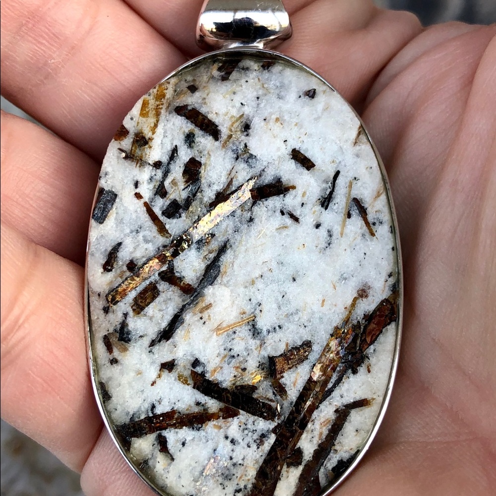 Sterling Silver Astrophyllite Pendant - Picture 3 of 7
